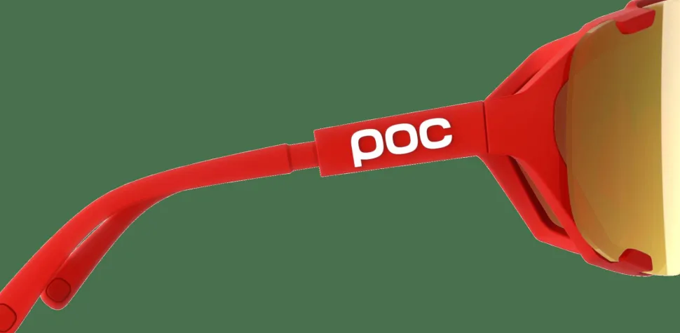 POC Devour Mid Bike Sunglasses Prismane Red/Clarity Road/Partly Sunny Gold