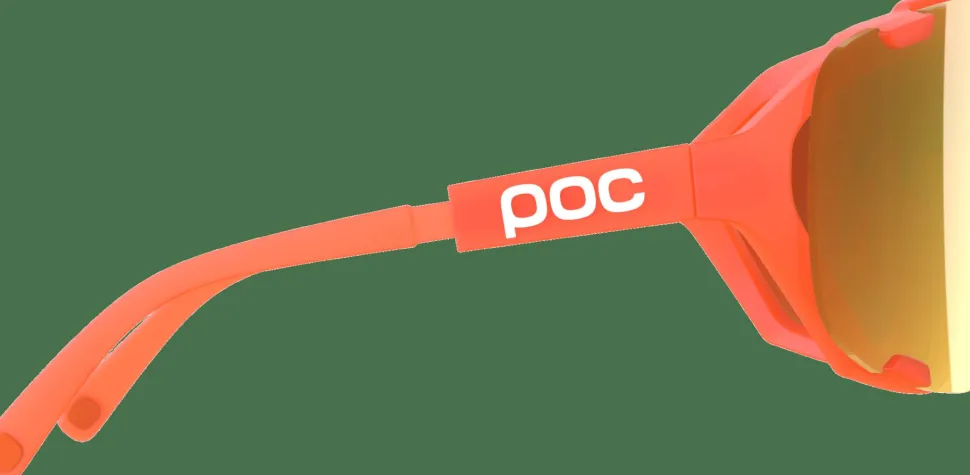 POC Devour Mid Bike Sunglasses Fluo. Orange Translucent/Clarity Road/Partly Sunny Gold