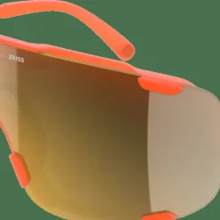 POC Devour Mid Bike Sunglasses Fluo. Orange Translucent/Clarity Road/Partly Sunny Gold