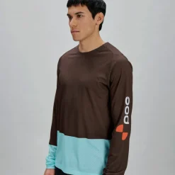 POC Men's Motion Air Long Sleeve MTB Jersey Bronzite Brown/Lazurite Blue