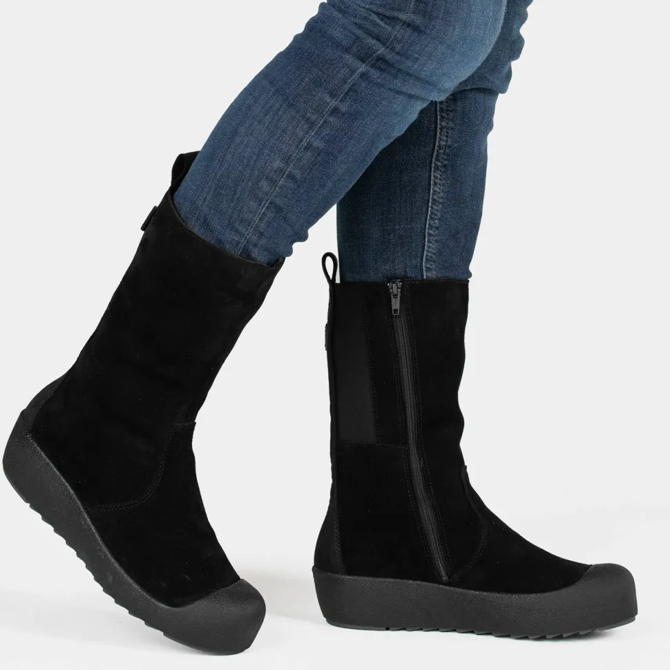 Pomar Women's Utu Gore-Tex Winter Boot Black Suede/waxy (fur L) Curling