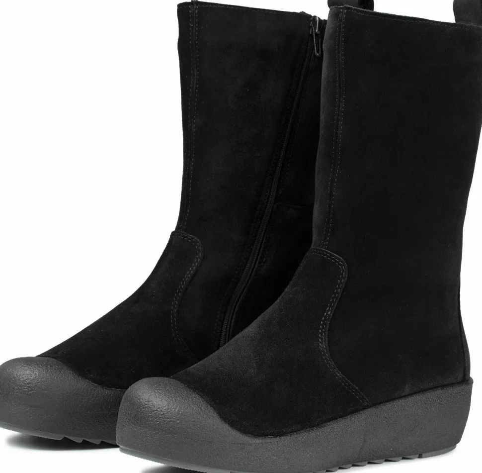 Pomar Women's Utu Gore-Tex Winter Boot Black Suede/waxy (fur L) Curling