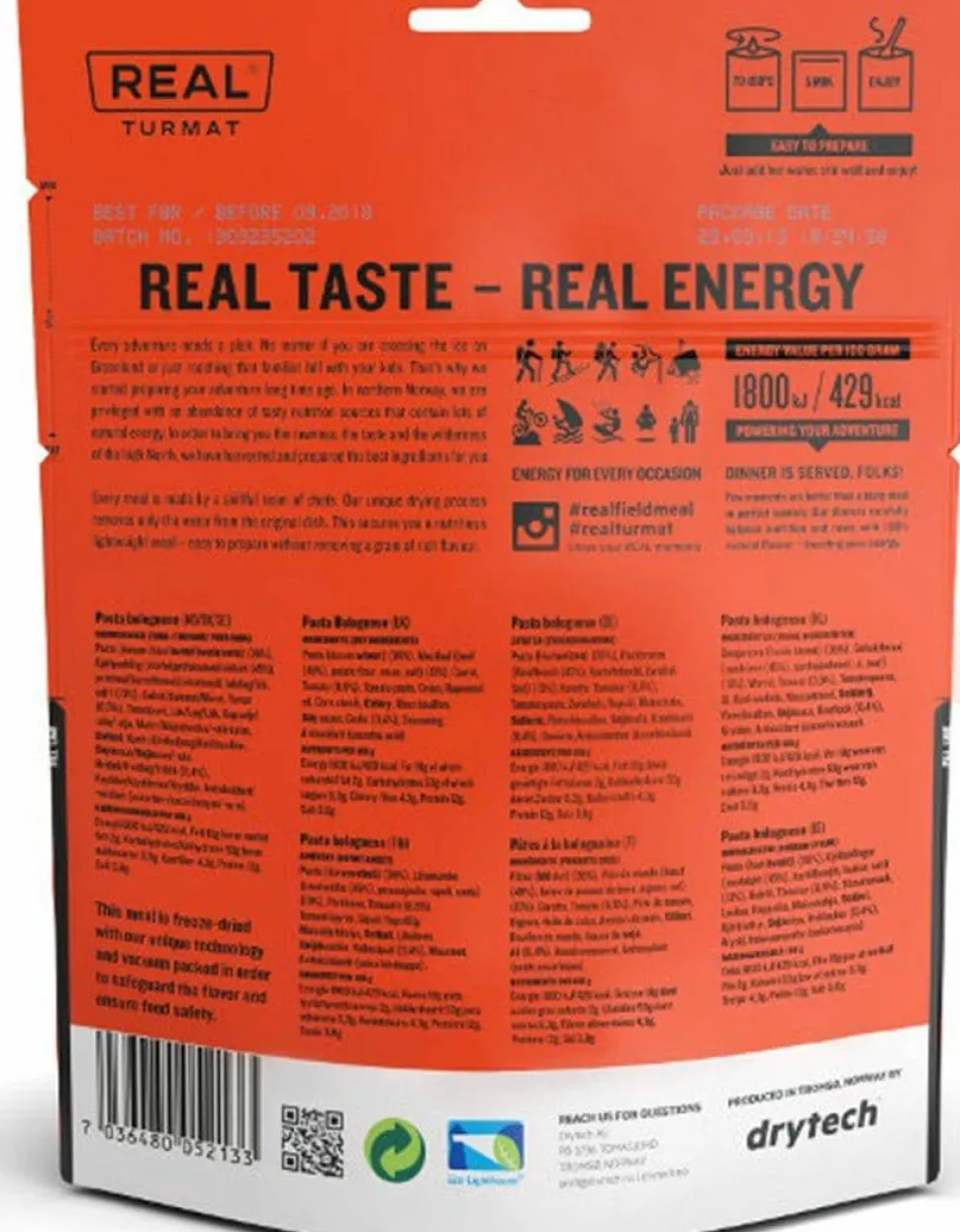 Real Turmat Pasta Bolognese 500 Gr NoColour