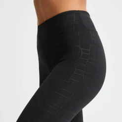 Röhnisch Women's Logo Effect High Waist Tights Black Logo Emboss