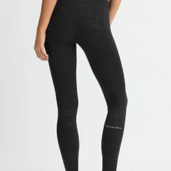 Röhnisch Women's Logo Effect High Waist Tights Black Logo Emboss