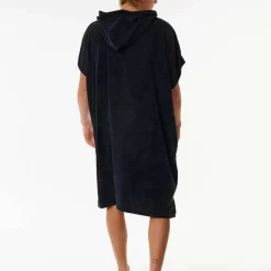 Rip Curl Brand Hooded Poncho Black/Grey