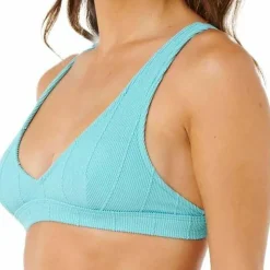 Rip Curl Women's Vibe Surf Multi Fit V Neck Bikini Top Sea Blue