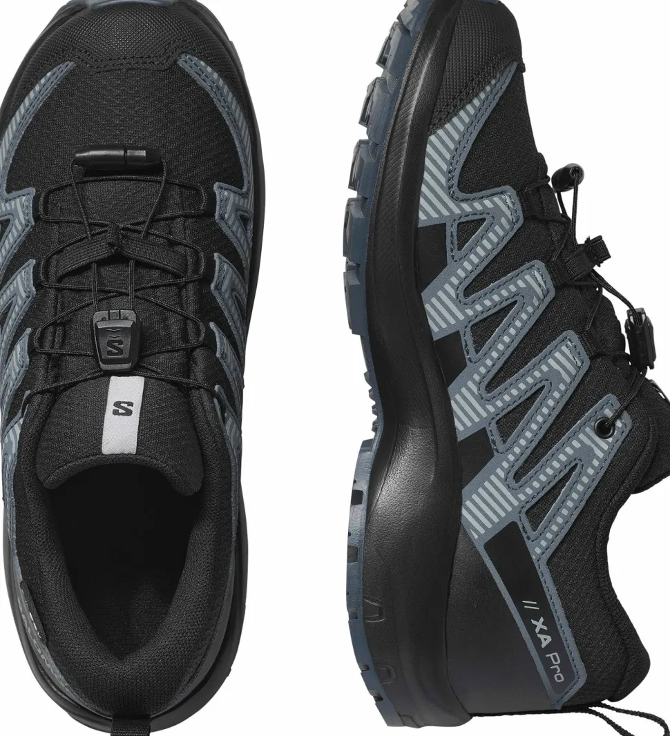 Salomon Kids' XA Pro V8 Waterproof Black/turbulence/quarry