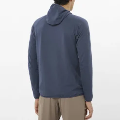 Salomon Men's Essential Lightwarm Hoodie Blue Nights