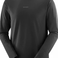 Salomon Men's Trackline Long Sleeve Tee Deep Black