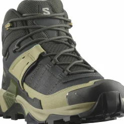 Salomon Men's X Ultra 5 Mid GORE-TEX Peat/gray Green/blue Nights