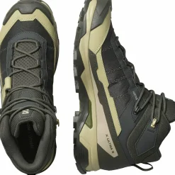 Salomon Men's X Ultra 5 Mid GORE-TEX Peat/gray Green/blue Nights