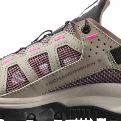 Salomon Women's Techamphibian 5 Silver Sage/Iron/Knockout Pink