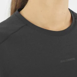 Salomon Women's Trackline Short Sleeve Tee Deep Black