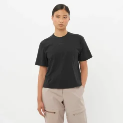 Salomon Women's Trackline Short Sleeve Tee Deep Black