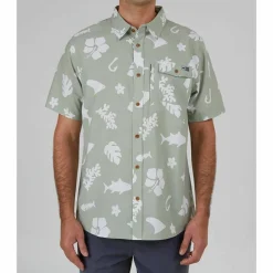 Salty Crew Men's Shoots SS Tech Woven Dusty Sage