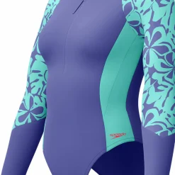 Speedo Women's Long Sleeve Swim Suit Blue