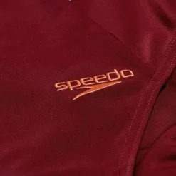 Speedo Women's Long Sleeve Swim Suit Oxblood/Coral