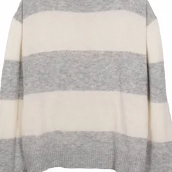 Sätila Men's Boxy Stripe Sweater Grey Melange