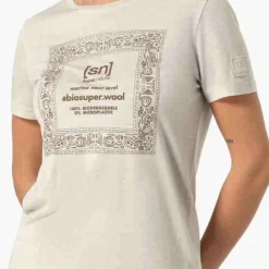 super.natural Women's Bandana Bio J Tee White Stone Melange/vintage Khaki Melange/kangaroo