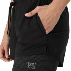 super.natural Women's Double Layer Shorts Jet Black
