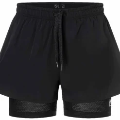 super.natural Women's Double Layer Shorts Jet Black