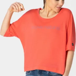 super.natural Women's Liquid Flow Tee Living Coral/Wasabi