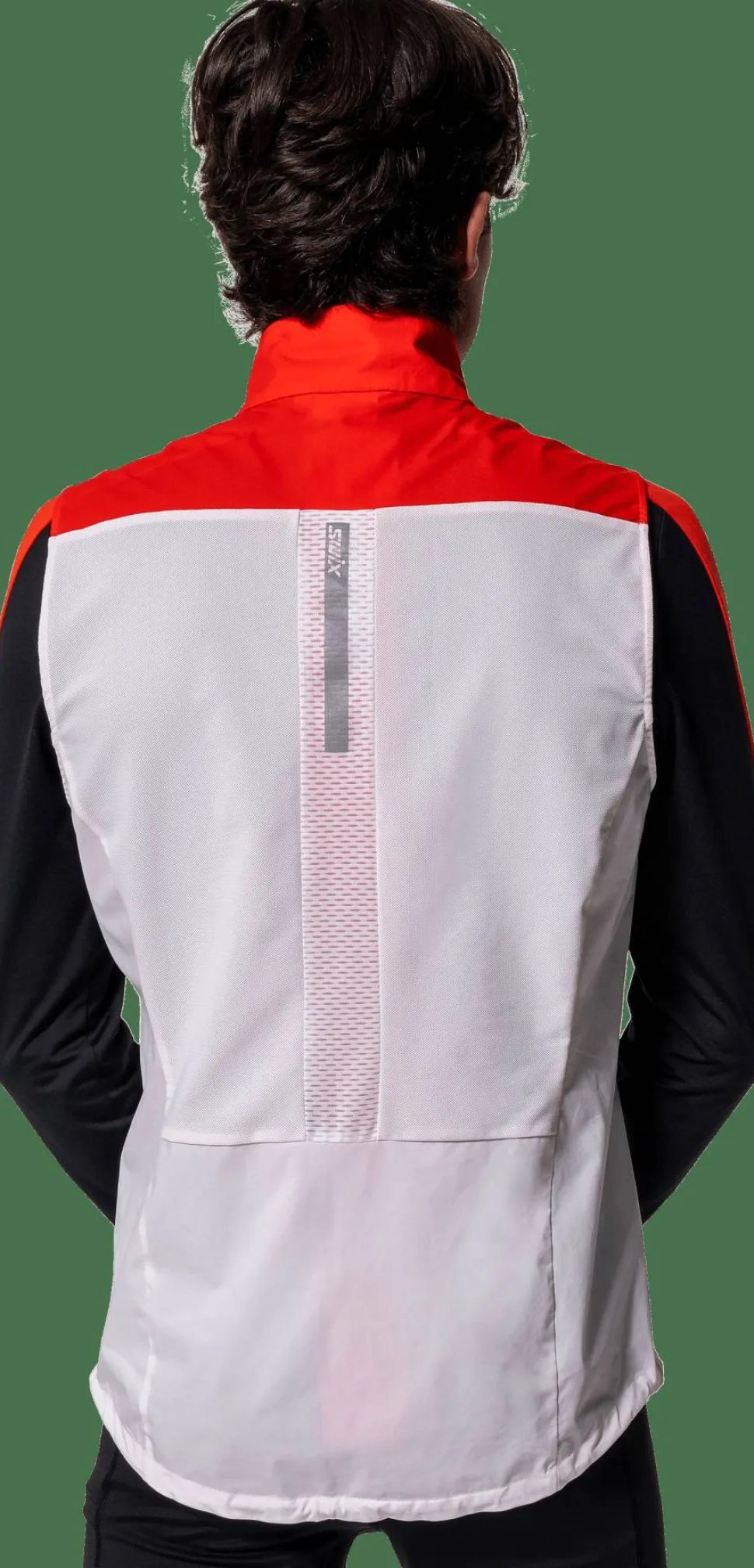 Swix Men's Roadline Wind Vest Bright White/Fiery Red