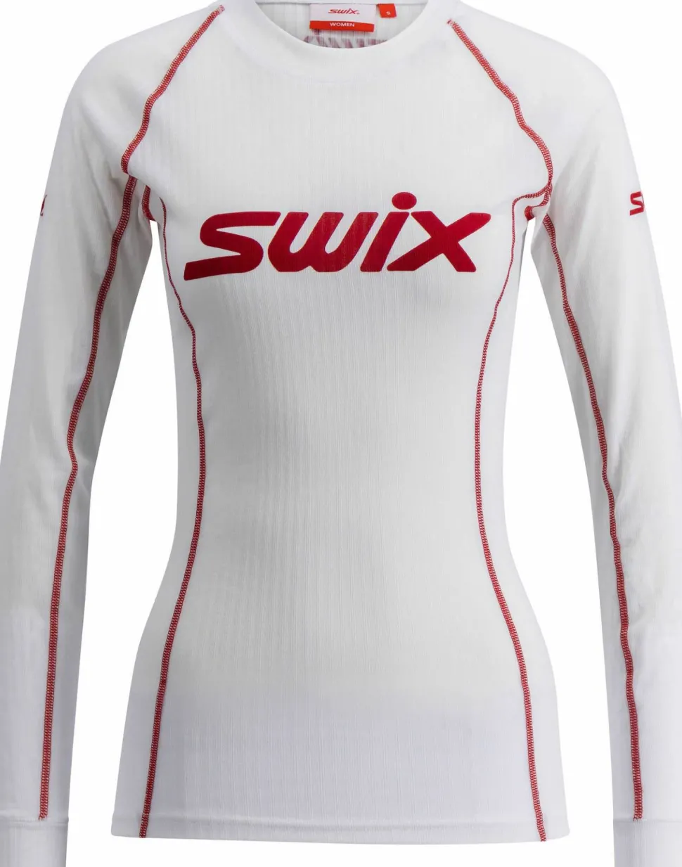 Swix Women's RaceX Classic Long Sleeve Bright White/Swix Red