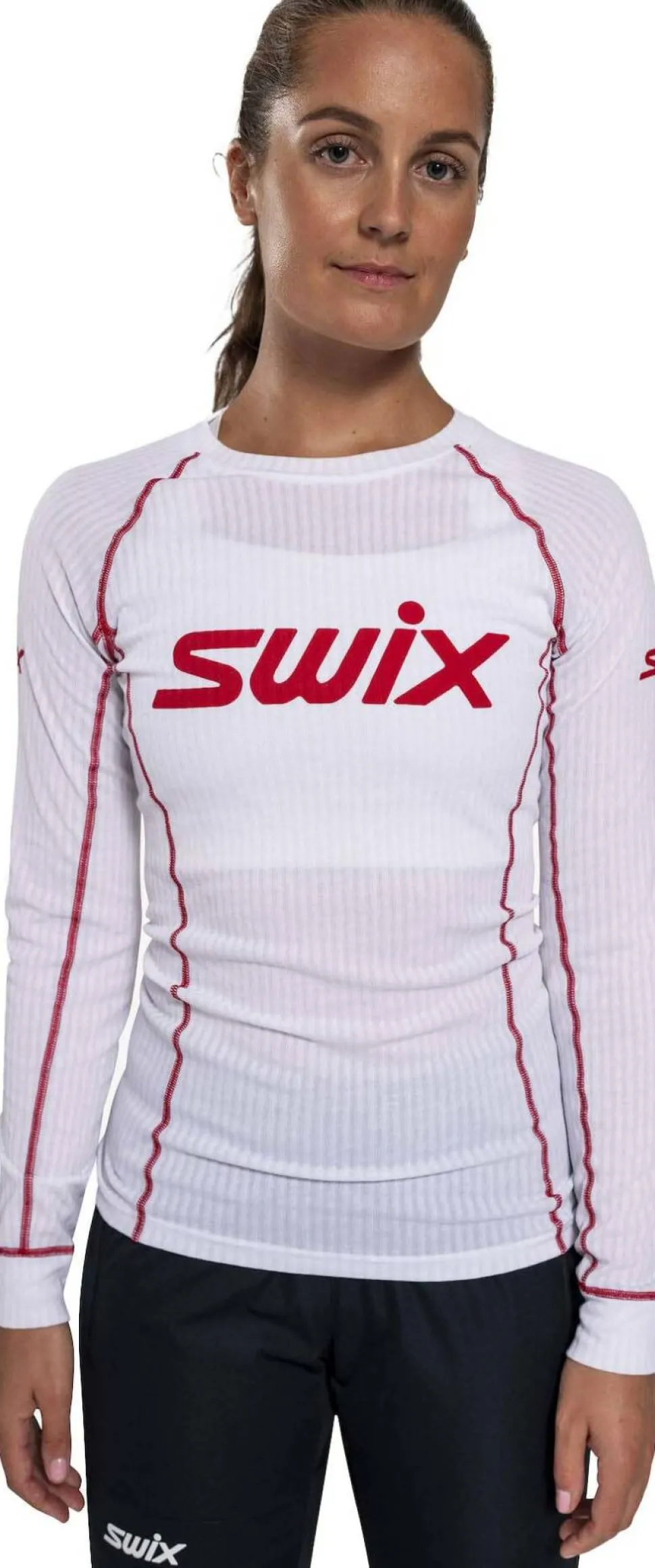 Swix Women's RaceX Classic Long Sleeve Bright White/Swix Red