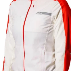 Swix Women's Roadline Wind Jacket Bright White/Fiery Red