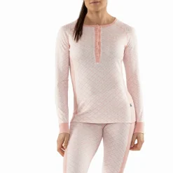 Termo Women's Long Sleeve Jumper Buttons Soft Pink