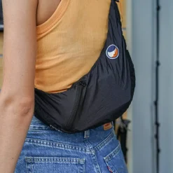 Ticket to the Moon Upcycled Sling Bag Black