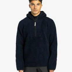Ulvang Unisex Re Orbit Hooded Half Zip Wool Pile Navy Blue