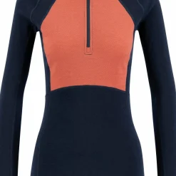 Ulvang Women's Peak Map Half Zip Baselayer Navy Blue/Mineral Red