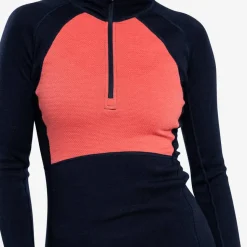 Ulvang Women's Peak Map Half Zip Baselayer Navy Blue/Mineral Red