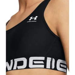 Under Armour Women's HeatGear® Armour Mid Branded Sports Bra Black