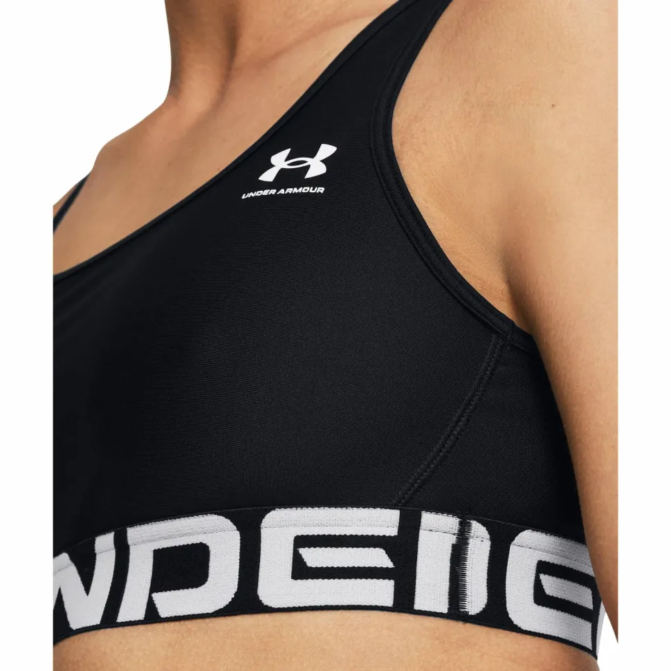 Under Armour Women's HeatGear® Armour Mid Branded Sports Bra Black