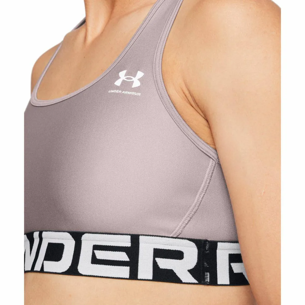 Under Armour Women's HeatGear® Armour Mid Branded Sports Bra Tetra Gray