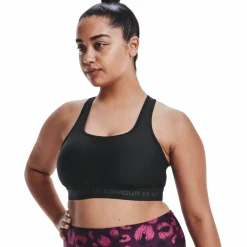 Under Armour Women's UA Crossback Mid Bra Black/Black/Jetgray