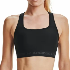 Under Armour Women's UA Crossback Mid Bra Black/Black/Jetgray