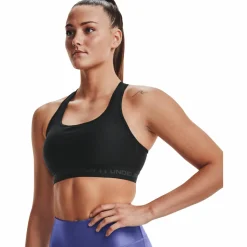 Under Armour Women's UA Crossback Mid Bra Black/Black/Jetgray