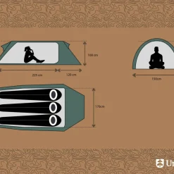 Urberg 3 P Tunnel Tent Kombu Green