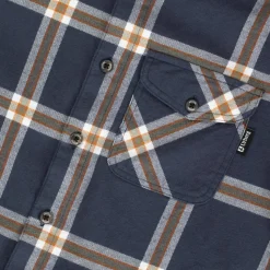Urberg Juniors' Flanell Shirt Blue Nights/deep Lichen Green