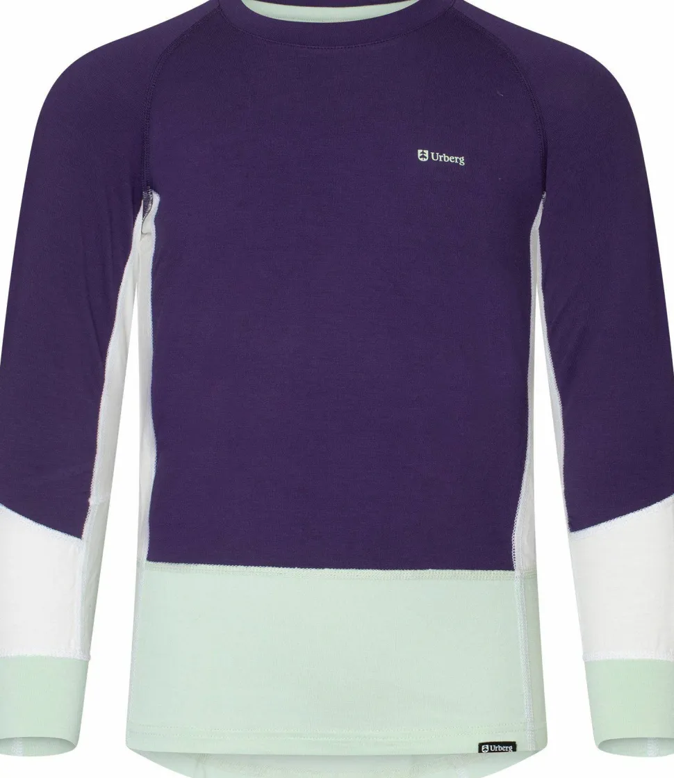 Urberg Juniors' Tree Base Layer Set Grape/cloudy Dancer/celadon