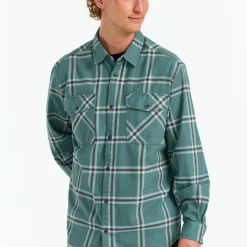 Urberg Men's Two Pocket Flanell Shirt Blue Nights/deep Lichen Green