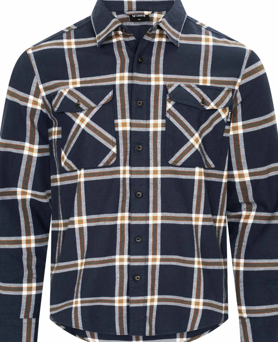 Urberg Men's Two Pocket Flanell Shirt Blue Nights/deep Lichen Green