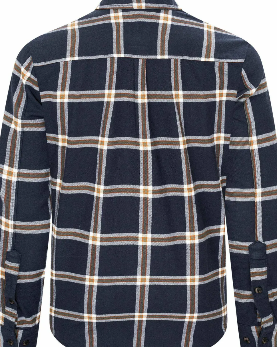 Urberg Men's Two Pocket Flanell Shirt Blue Nights/deep Lichen Green