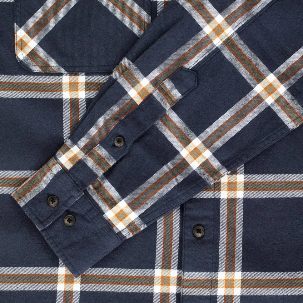 Urberg Men's Two Pocket Flanell Shirt Blue Nights/deep Lichen Green