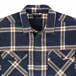 Urberg Men's Two Pocket Flanell Shirt Blue Nights/deep Lichen Green